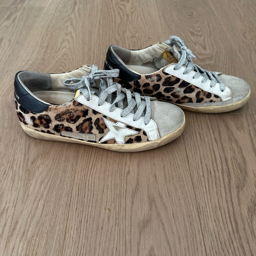 Golden Goose Leopard and Black Star Sneakers